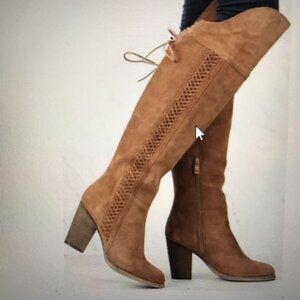 SBICCA GUSTO NASTY GAL Over The Knee Brown Suede Boot Women 8.5 NEW